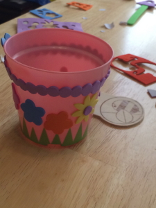 Decorating a flower pot