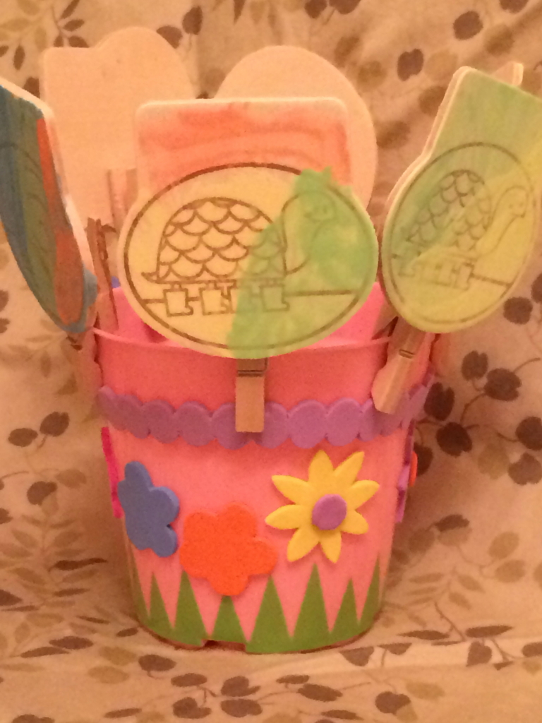 Decorated Flower Pot with Markers