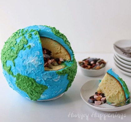 Earth Cake with Candy Rock Filling Tutorial